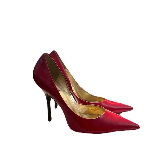 Half D’Orsay Patent Leather Pointed Toe Pumps - Picture 2 of 7